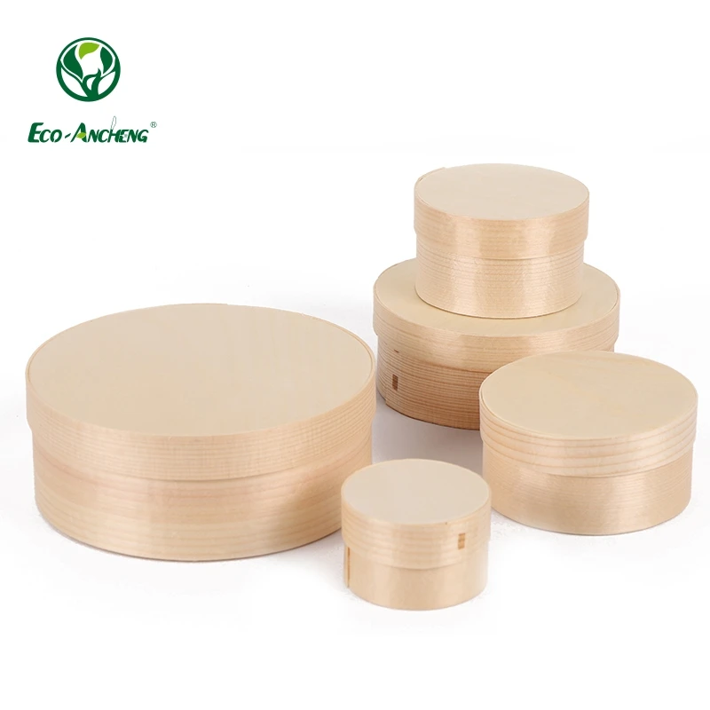 Disposable Wooden Baking Cake Tools Fruit Food Wood Round Cheese Cake Box