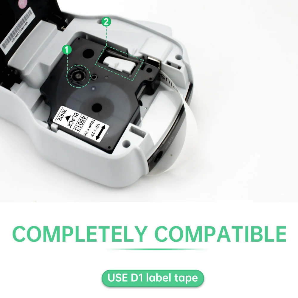 Manufacturer 12mm 45024 Tape Black on White Ribbon Labels Compatible for Dymo Printer