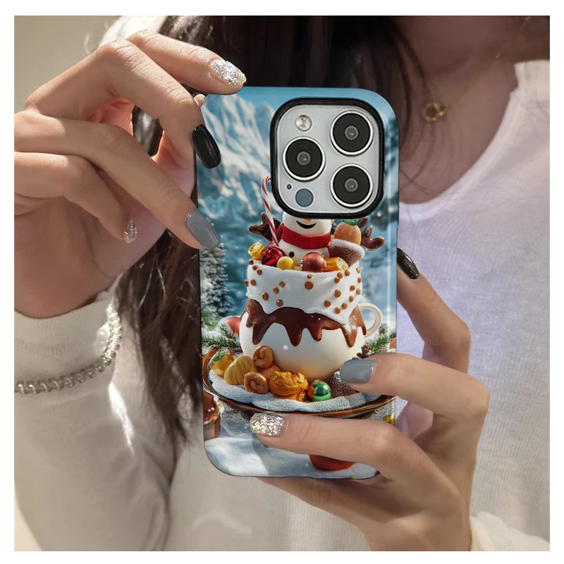 christmas old man snowman tree gift element Soft Pink Bow Phone Case For Samsung S24 S23 S22 Ultra A54 5g A34 A55 A24 A15 A53 A5