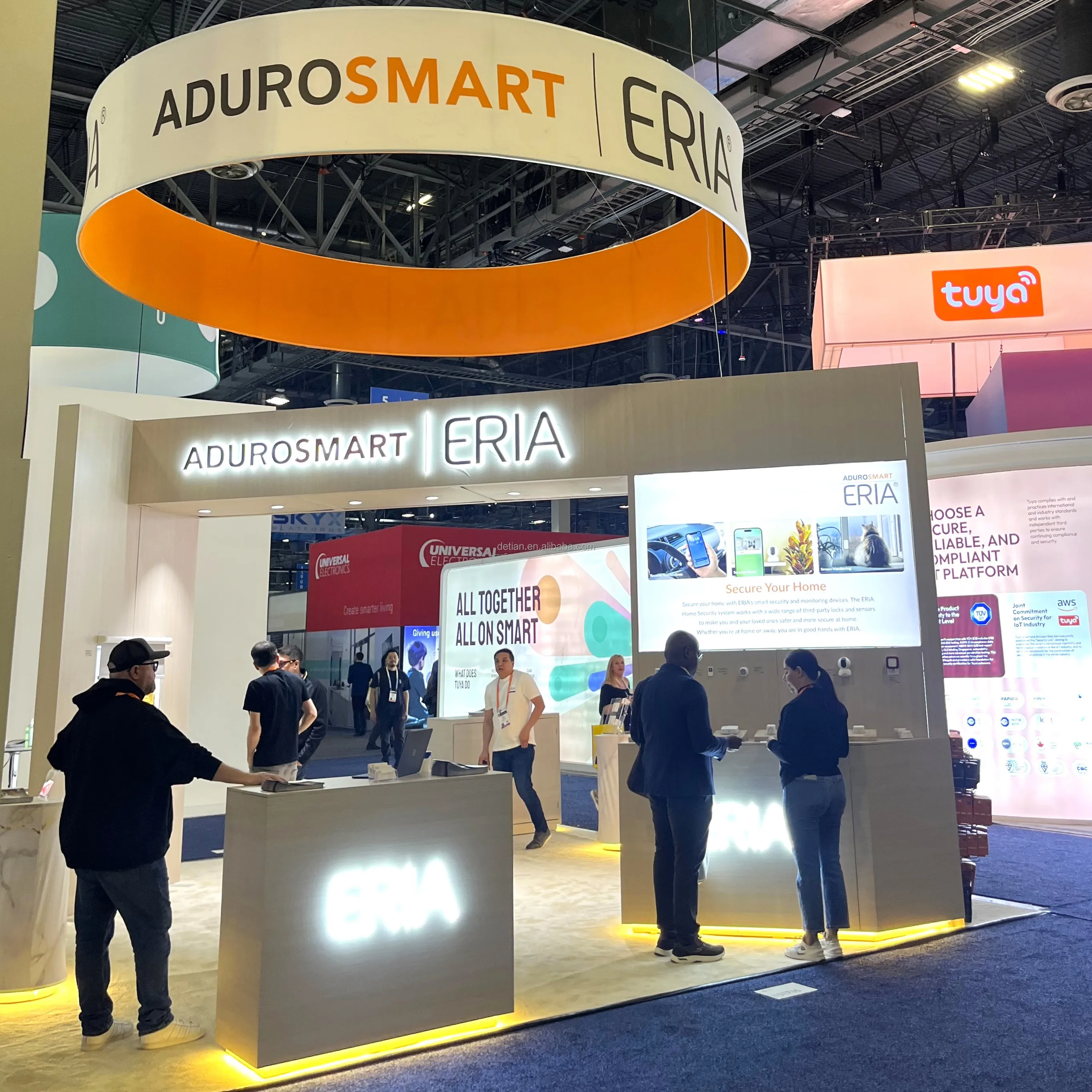 Hot Sale 20*20 ft Trade Show Booth Aluminum Exhibition Stand Tension Fabric Pop Up Backdrop Wall Tarde Booth shelves