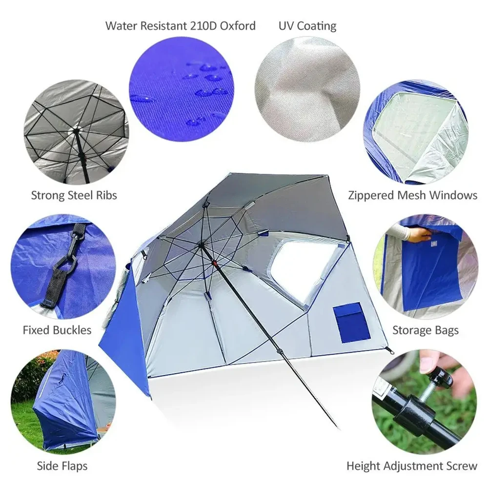 Outdoor Waterproof Folding Sport-Brella Shelter Beach Sun Umbrella with Custom LOGO