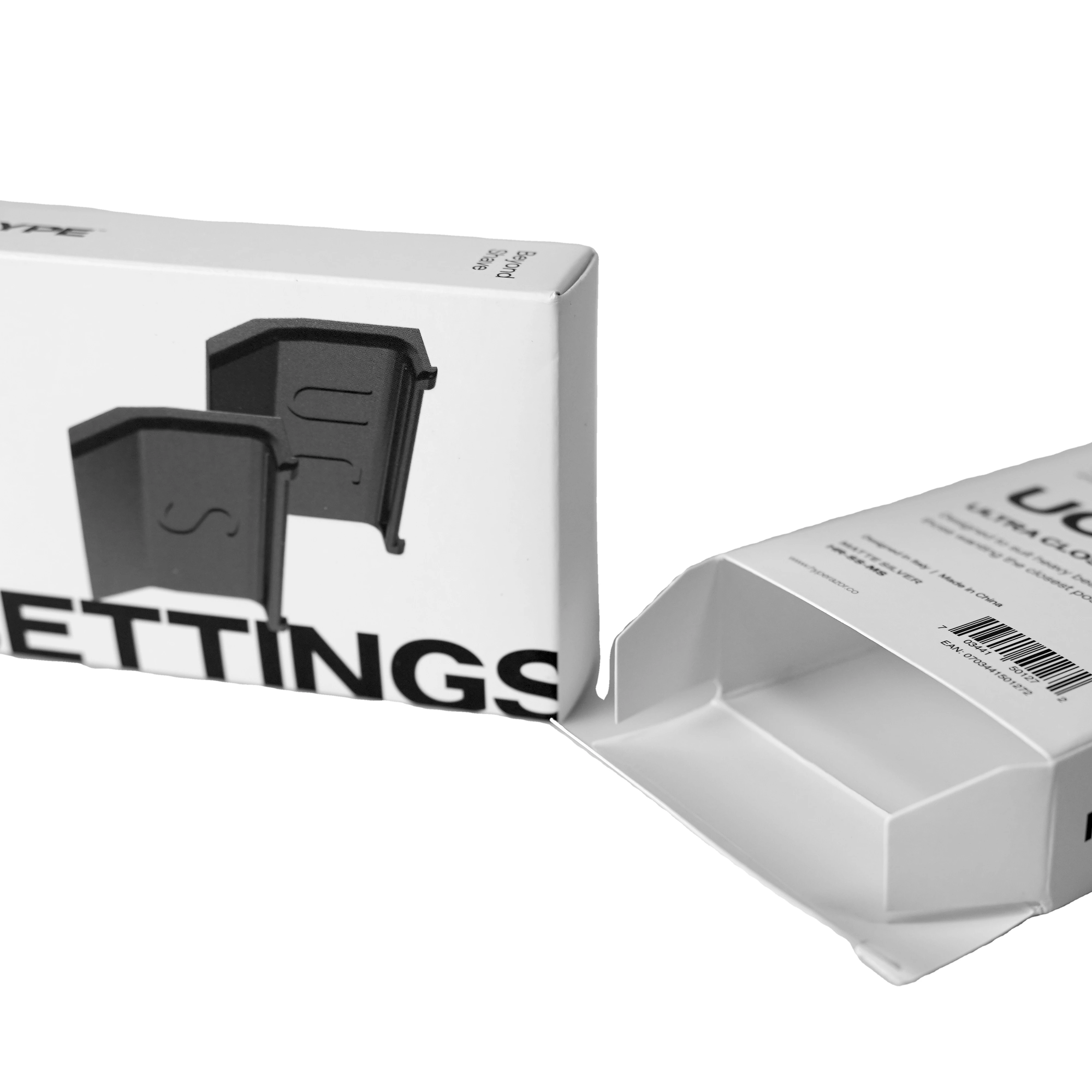 61*93.5*22mm Hot selling Custom logo two tuck in razor setting packaging box White paper boxes box with EVA tray