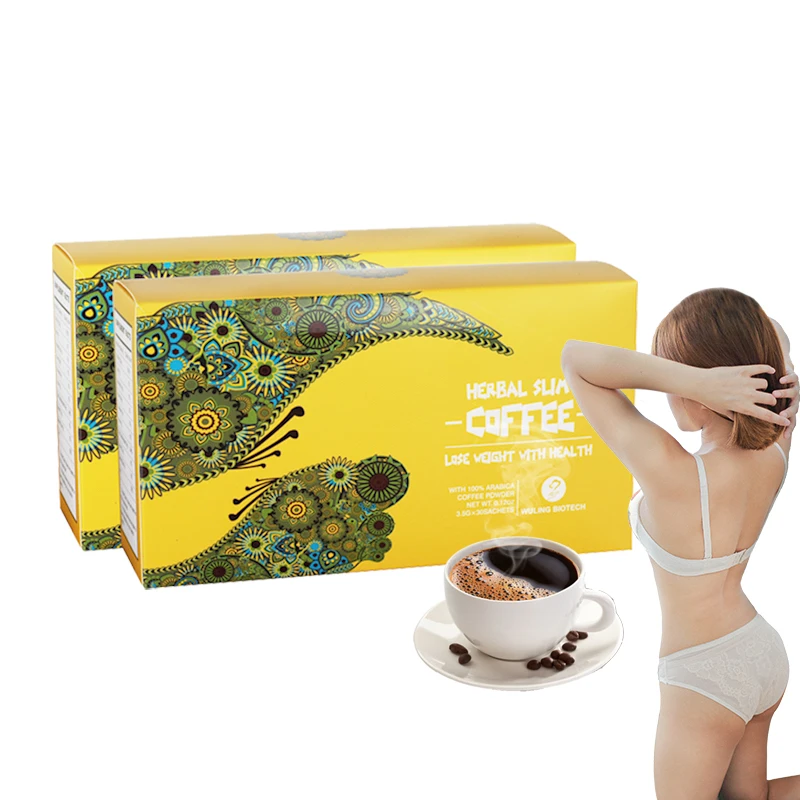  Bio Herbs Herbal Weight Loss Instant Black Coffee with Ganoderma Slim Diet Green slimming coffee private label weight
