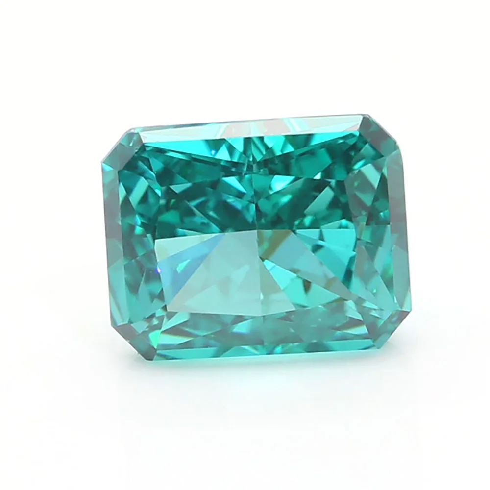 Synthetic Paraiba Zircon Gemstones Crushed Iced Cut Loose Cubic Zirconia Octagon Shape For Jewelry Ring Earrings