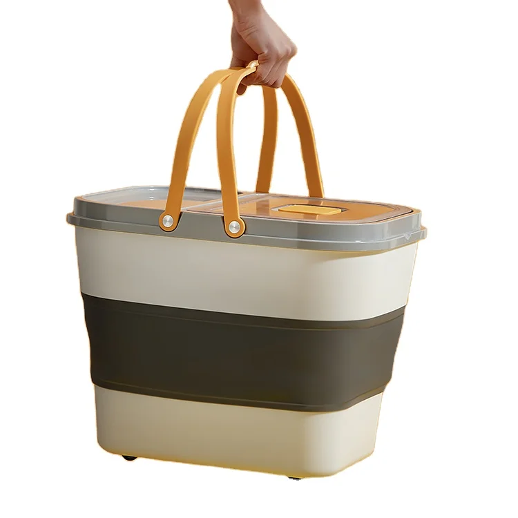 High quality Fold-able grain container box 50L food storage Bucket