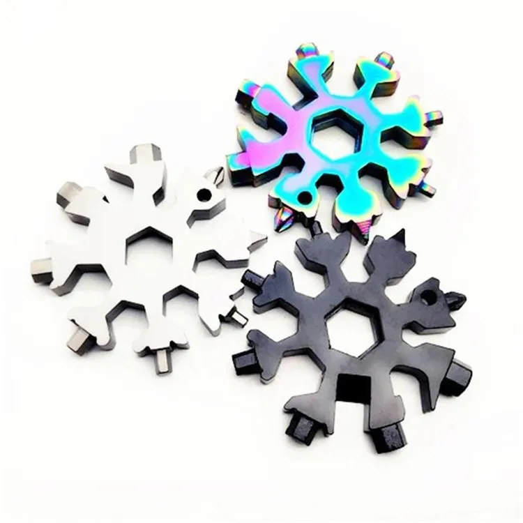 2021 Factory Wholesale Multi Function Snowflake Tool keychain