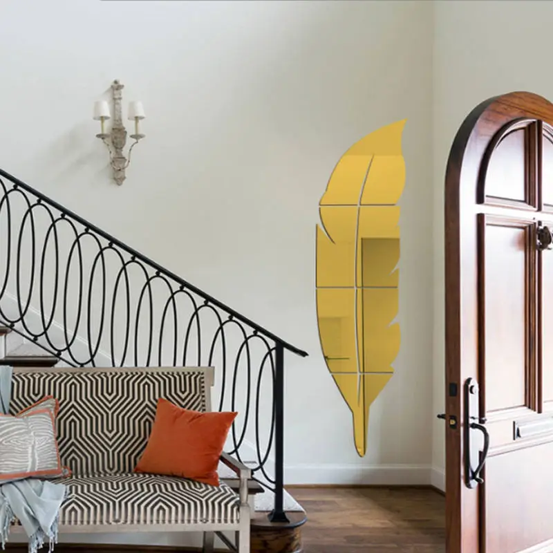 Factory Custom  Acrylic Transparent Mirror Plastic Sheet 2mm Decor Wall Sticker Adhesive