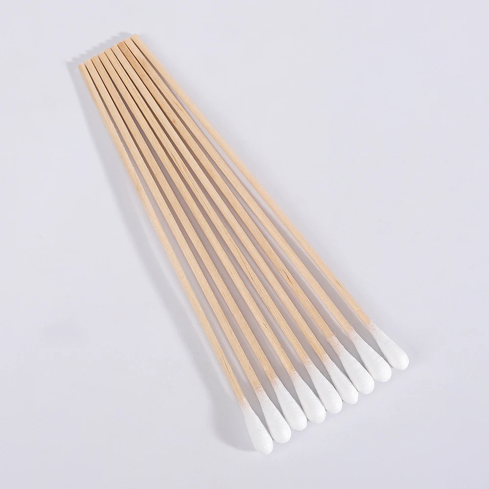 Hospital tools medical use longer single header cotton buds bamboo cotton swab in bulk sterile packages cotton buds