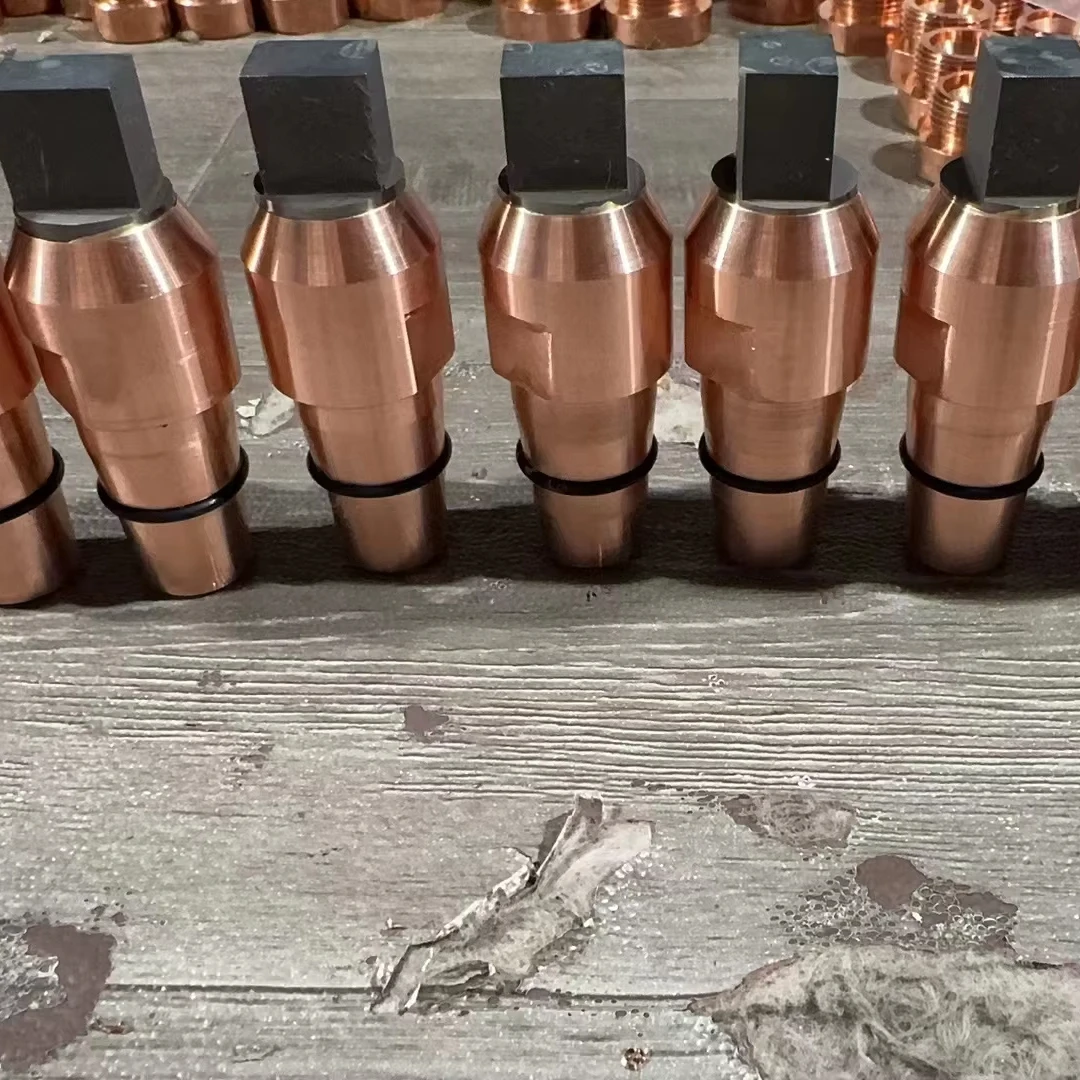 Customized tungsten copper electrode with embedded tungsten welding head, spot welding machine electrode