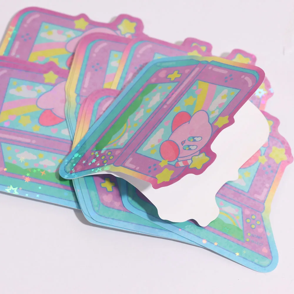 Customized Korean Cartoon Cute Stickers Anime Creative Decorative Adhesive Stickers Sheet Waterproof Hologram Sticker