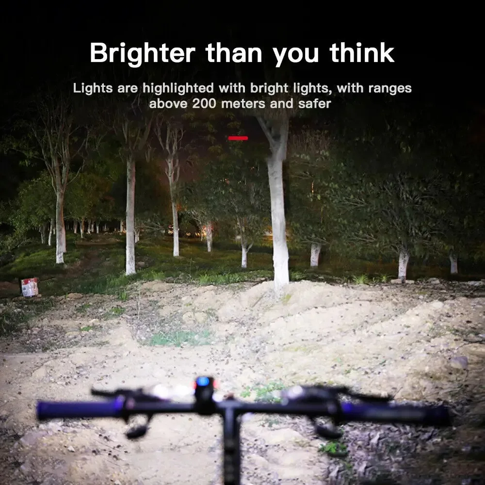 Bicycle Light T6 LED Front USB Rechargeable MTB Mountain Bicycle Lamp 1000LM Bike Headlight Flashlight Cycling Scooter tail