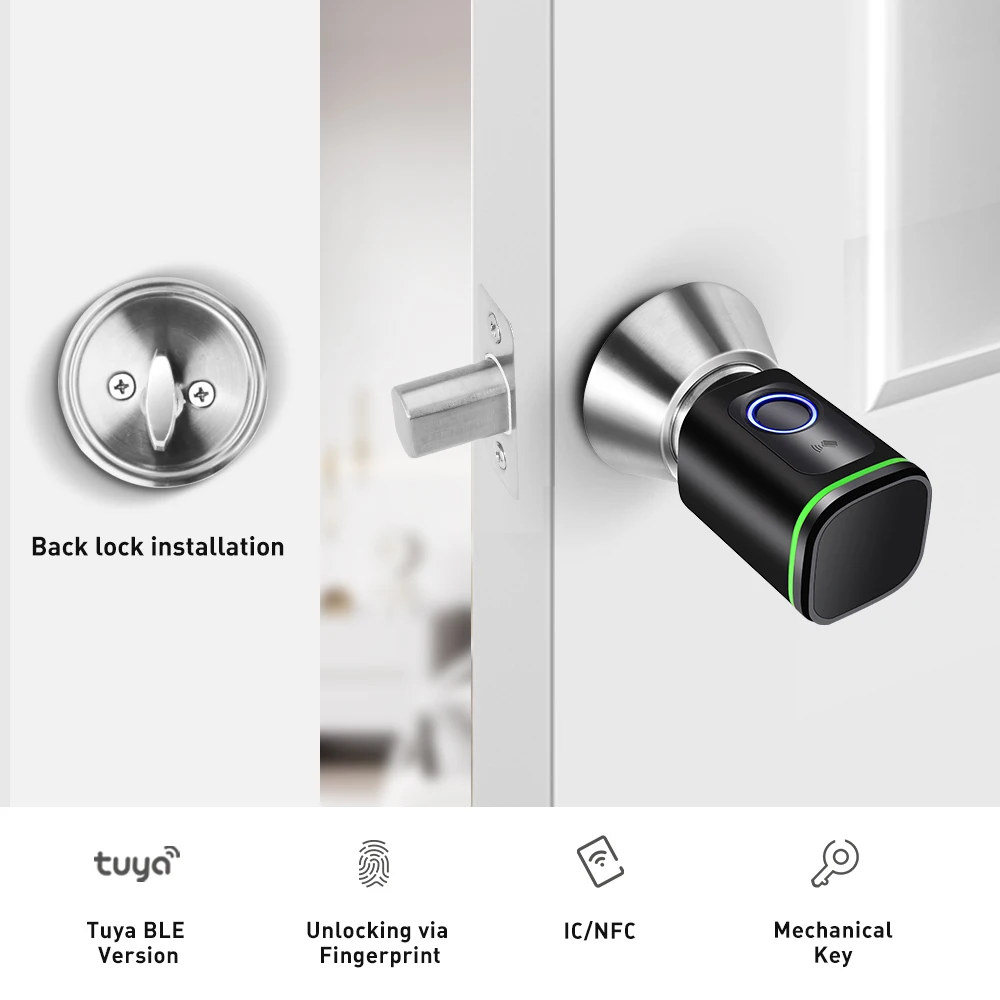 The latest TUYA smart cylinder type door lock with WiFi gateway smart lock