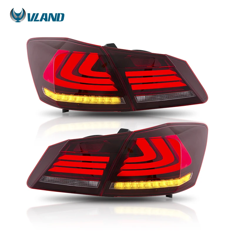 VLAND Factory Wholesales LED Taillights Dynamic Turn Signal  Assembly 2013 2014 2015 Tail Light For Honda Accord