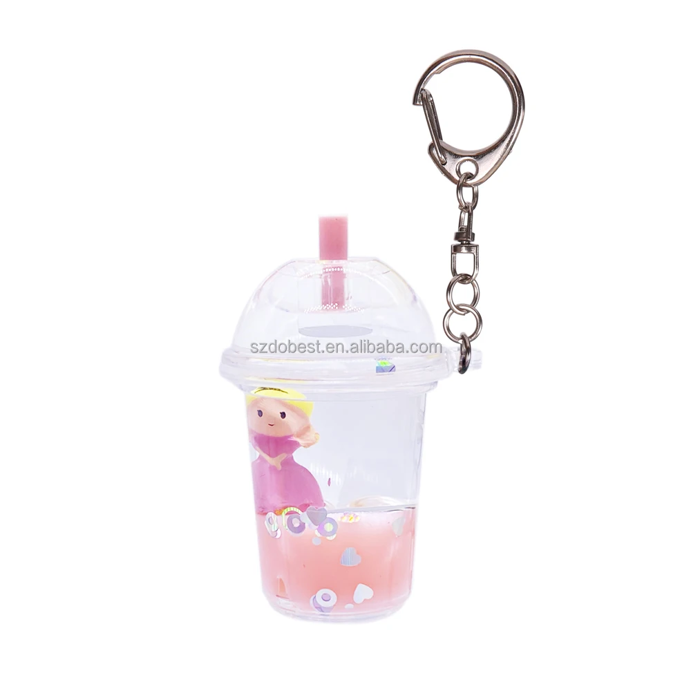 Hot sale popular romantic princess pattern floater custom logo keychain wholesale in bulk