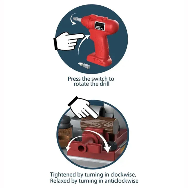 Pretend Play Preschool 3 In 1Tool Set Convertible Into A Mobile Workbench Toy Tools