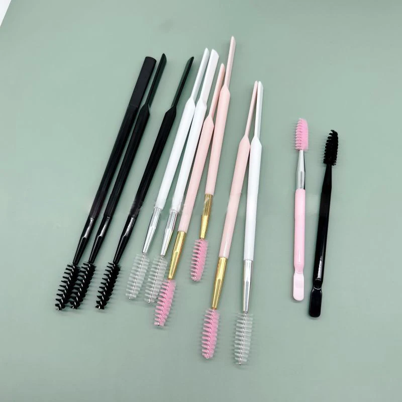 Private label dual-ended brow soap gel applicator eyebrow brow lift applicator brush with spatula