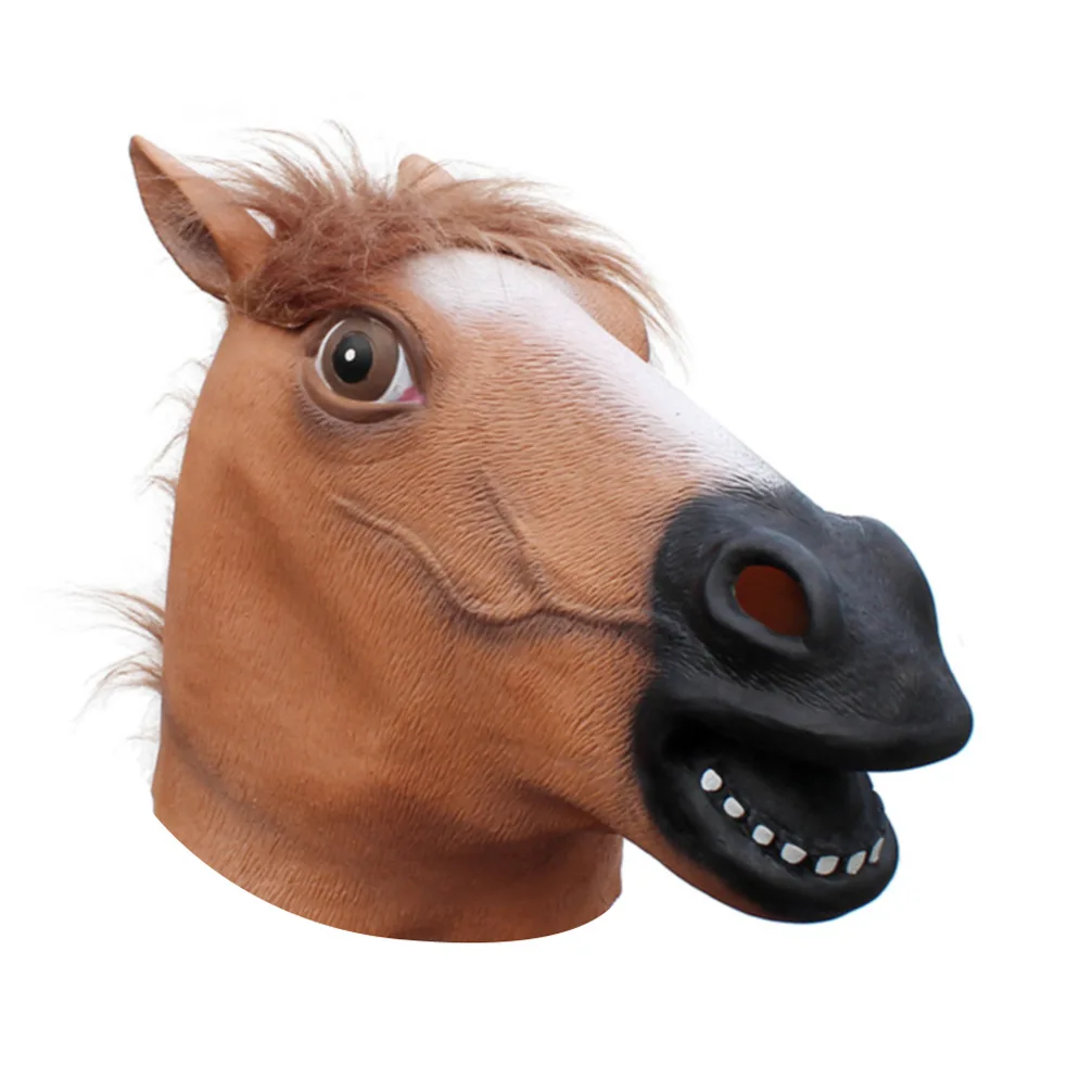 Wholesale Halloween Costume Animal Cosplay Latex Horse Head Mask For Party