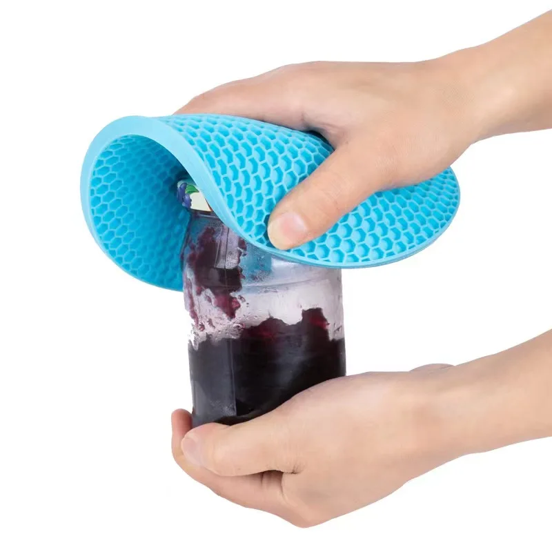New Product High Temperature Non-Slip And Non-Shift Round Honeycomb Silicone Heat Pad