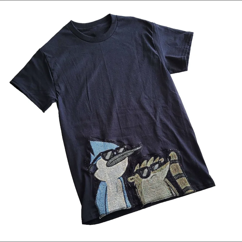 New Design Anime Woven Jacquard Tapestry Tshirts Streetwear Tees Tapestry Blankets Short Sleeves Shirts