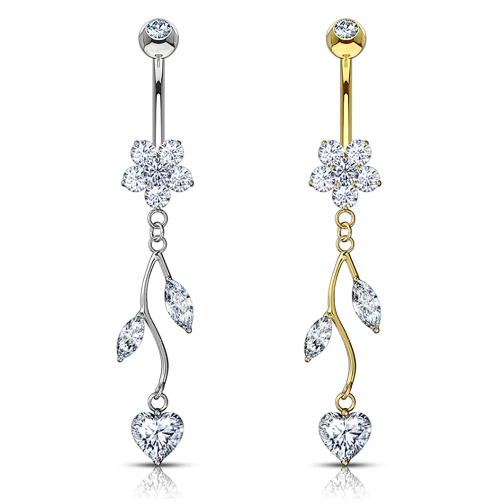 Wholesale 14K Solid Gold Jewelry  Gold Navel Ring 14K Belly Rings Navel Piercing Jewelry For Woman