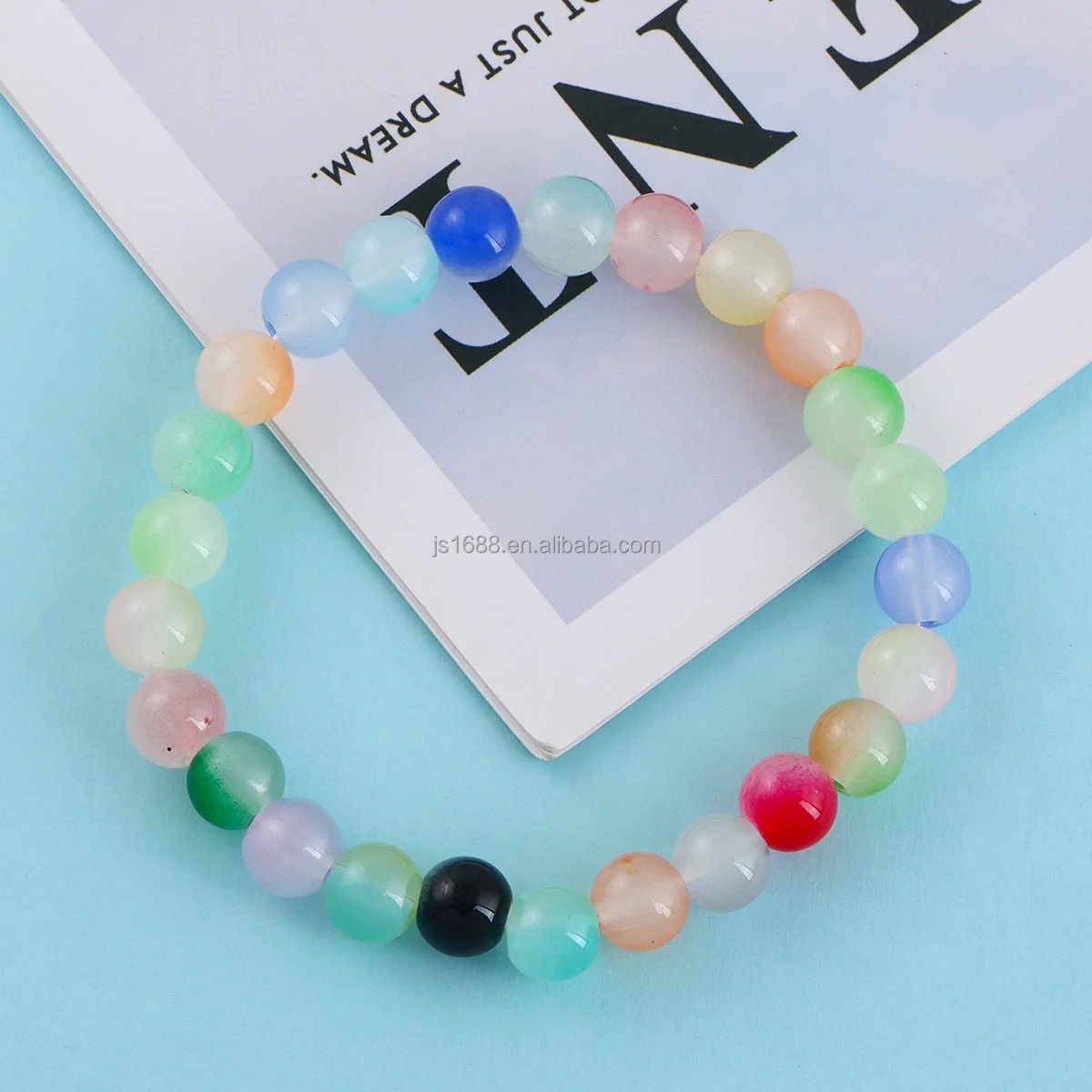 Wholesale 8mm/10mm Colorful round glass Crystal Beads for Jewelry Making Two-tone beads for bracelet Accessories