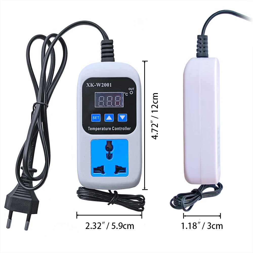 W2001 Electric Heating Cooling Thermostat Switch 220V Reptile LCD Display Digital Thermostat Temperature Controller
