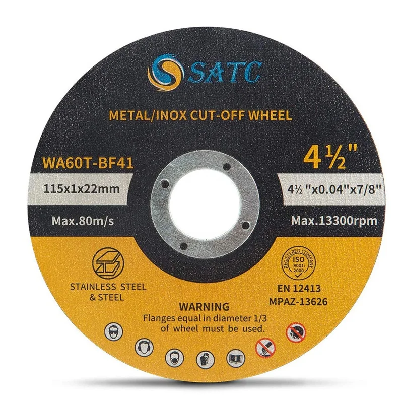 SATC  Aggressive Cutting Disc For Metal / Stainless Steel/INOX - 4-1/2 x .045 x 7/8-Inch