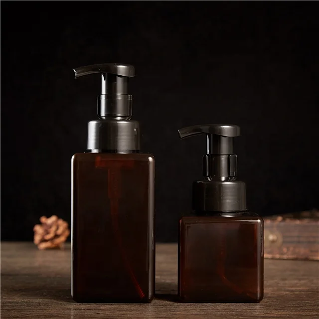 hot sale 250ml 450ml square soap dispenser petg media bottles with foam pump