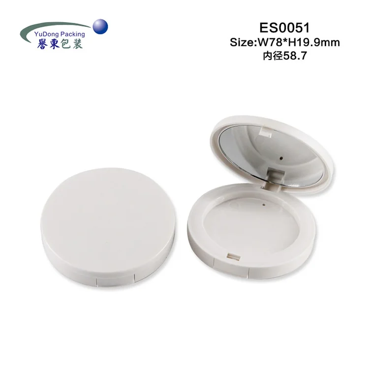 Double layer private label round pink white press compact powder case empty cushion foundation blush containers packaging
