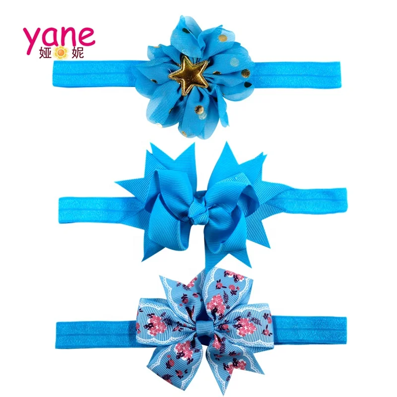 Wholesale hair accessories about  beautiful flower  elastic hair band wrap headband set for girls