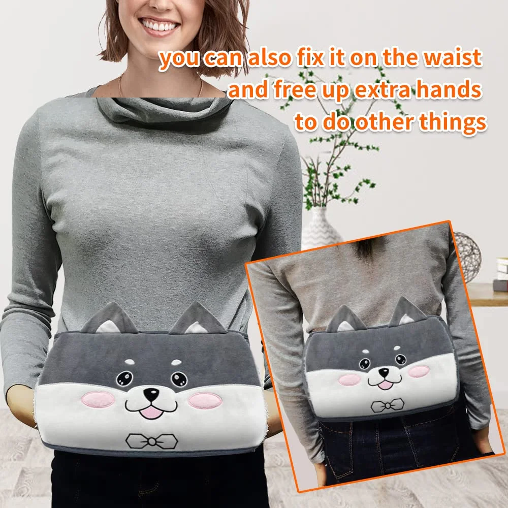 Hot water bottle Hand warmer with waist belt 1L BS rubber hot water bag for pain relief/ health care/Menstrual period