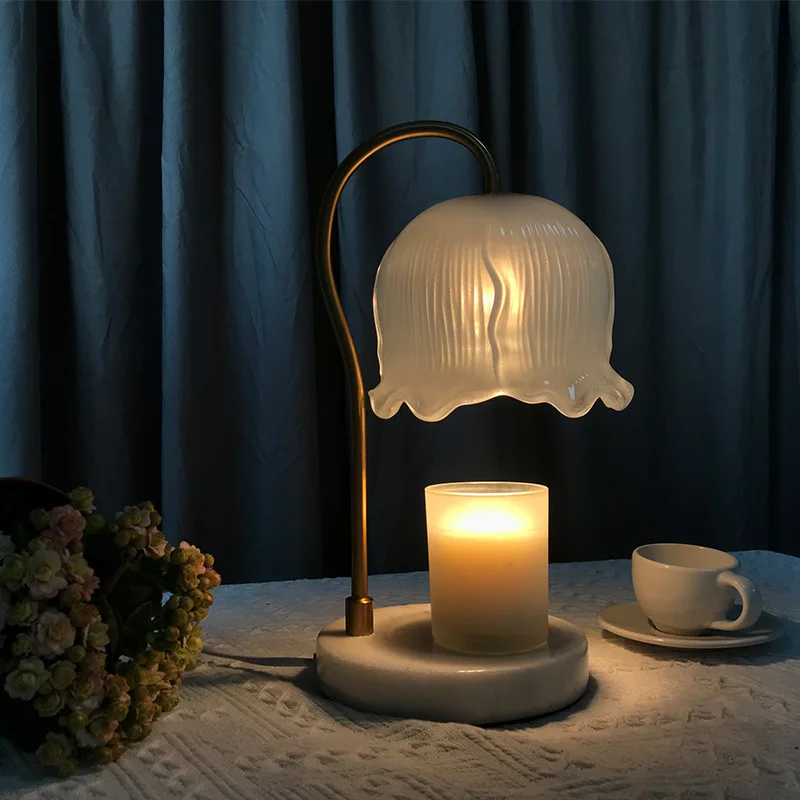 Wholesale Flameless Flower Shape Candle Heater Warming Light GU10 Electric Meltal Wax Melts Burner Melting Candle Warmer Lamp