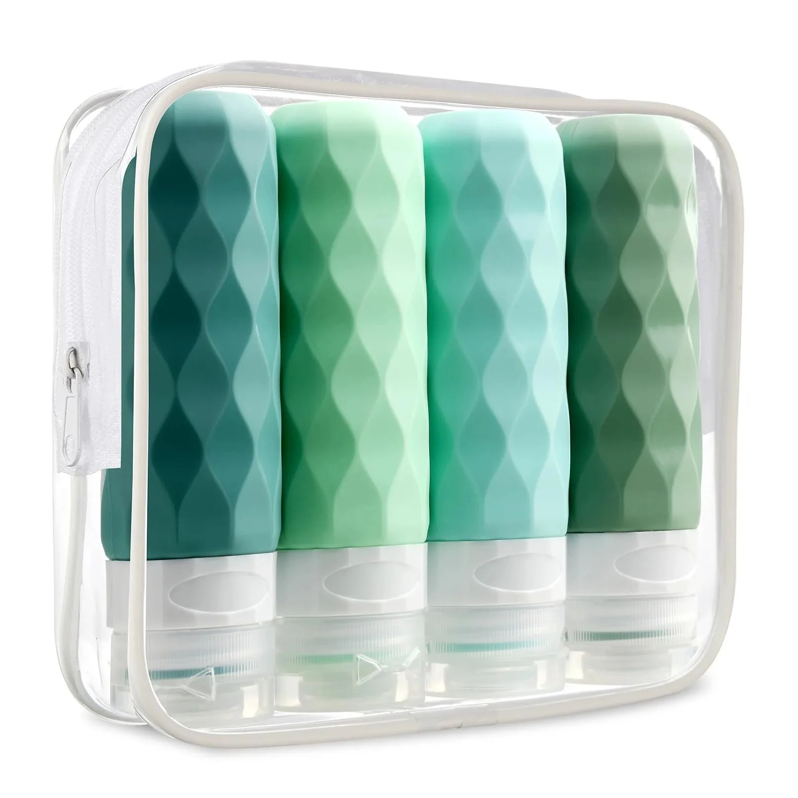 Sinodiving Shampoo Bottle Set Leakproof Refillable Cosmetic Toiletry Container Tube BPA Free Food Grade Silicone Travel Bottle