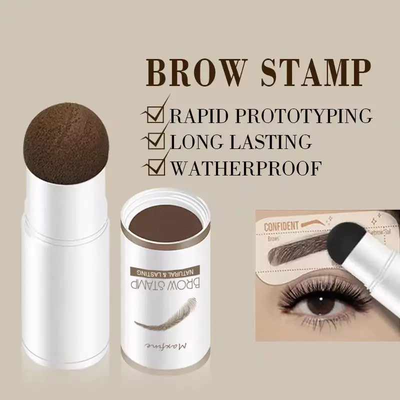High Quality Maxfine Natural Perfect Tint Waterproof Shaping One Step Eye Brow Stamp And Stencil Kit