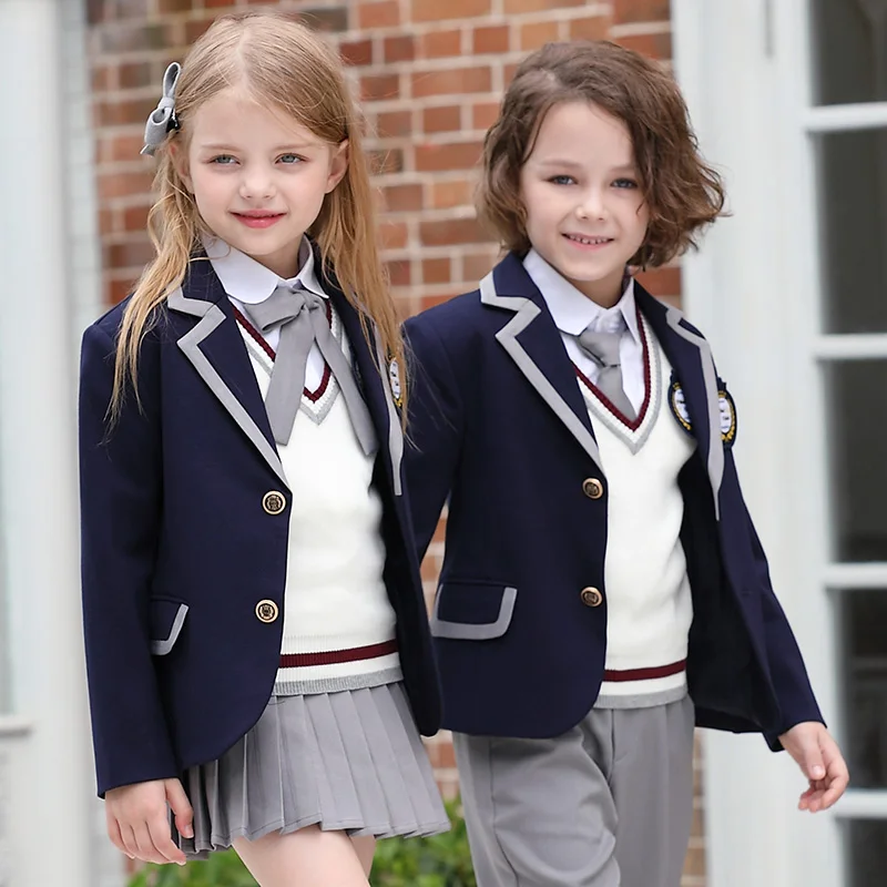 2022 kids clothing  party clothing set 5 pieces for primary and secondary school students kids school uniforms