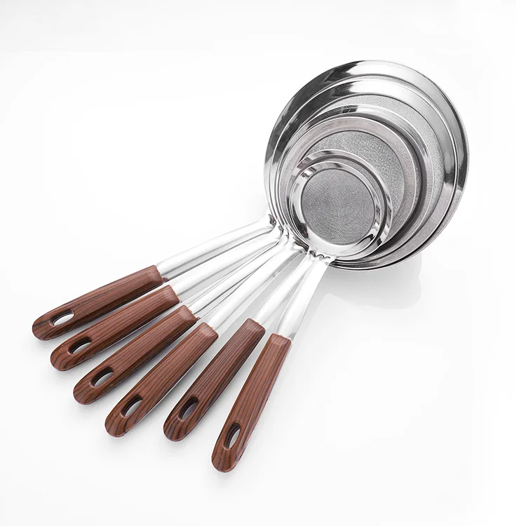 Amazon Hot Sale Premium Quality Set 6pcs Set Stainless Steel Filter Colander Fine Mesh Strainer