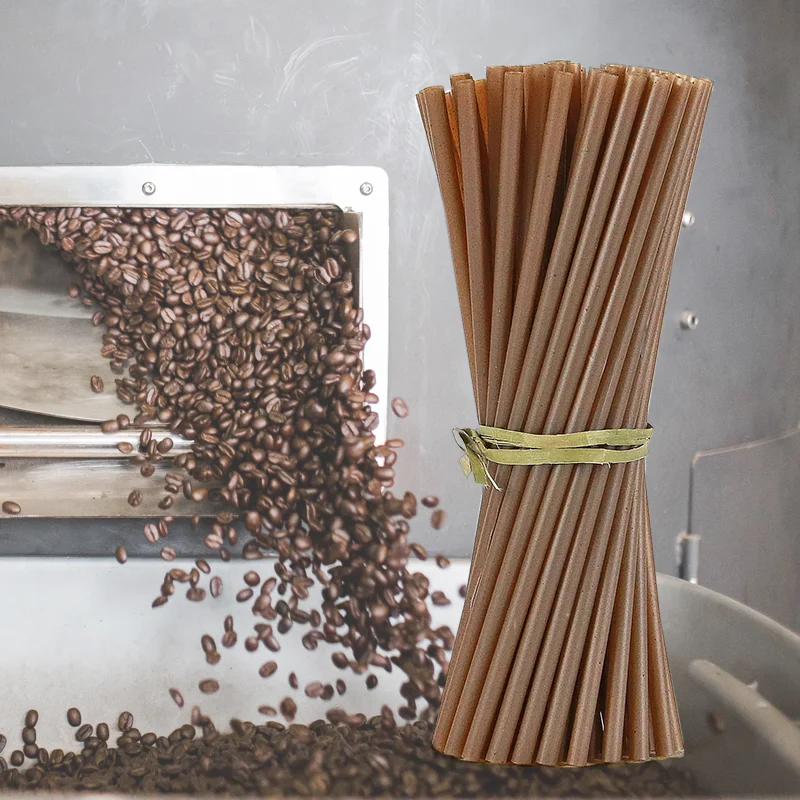 Disposable Coffee Stir/straws- Made from Coffee Ground- 100% Compostable Biodegradable Drinking Straws Best Cocktail Stirrers