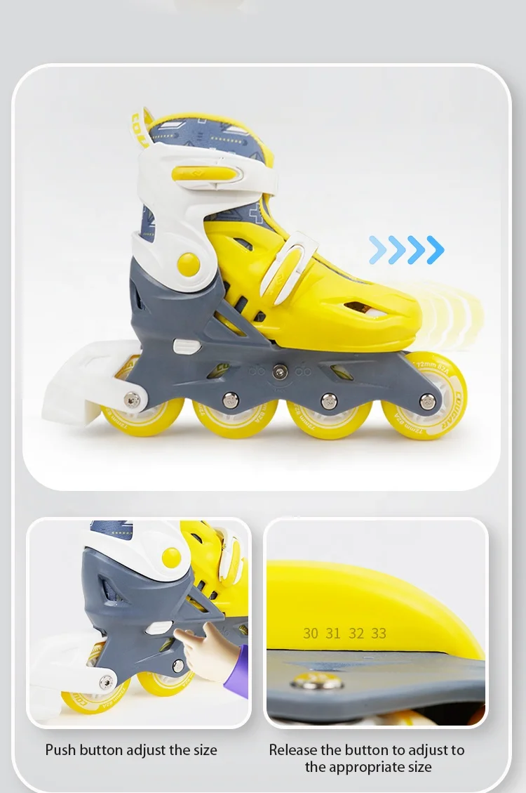 MZS889PS-QS Beginner Lock Wheels Flashing Roller Skates Shoes Boys Girls COUGAR Kids Skates