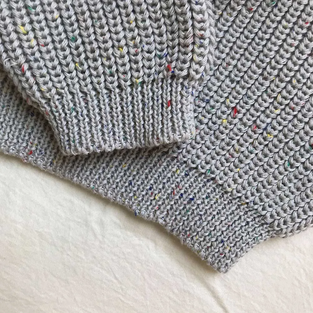 Custom LOGO sprinkle knit baby Set Chunky knitted baby sweater for kids with 100% organic cotton