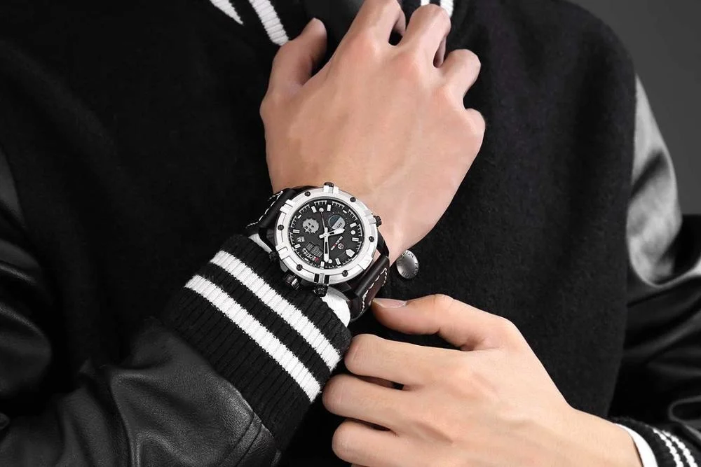 GOLDENHOUR analog waterproof custom minimalist japan mi quartz stainless multifunctional digital sports watches for men