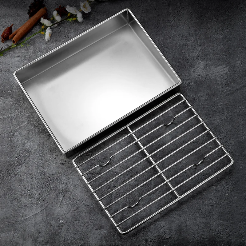 Commercial rectangular fried chicken string brush oil control tray stainless steel oil drain tray oil leakage tray
