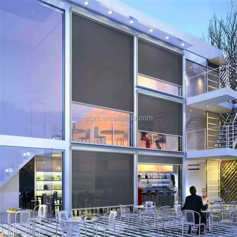 Transparent PVC windproof outdoor garden patio roller blind with zippers window shades low price outdoor sunscreen/blackout shad