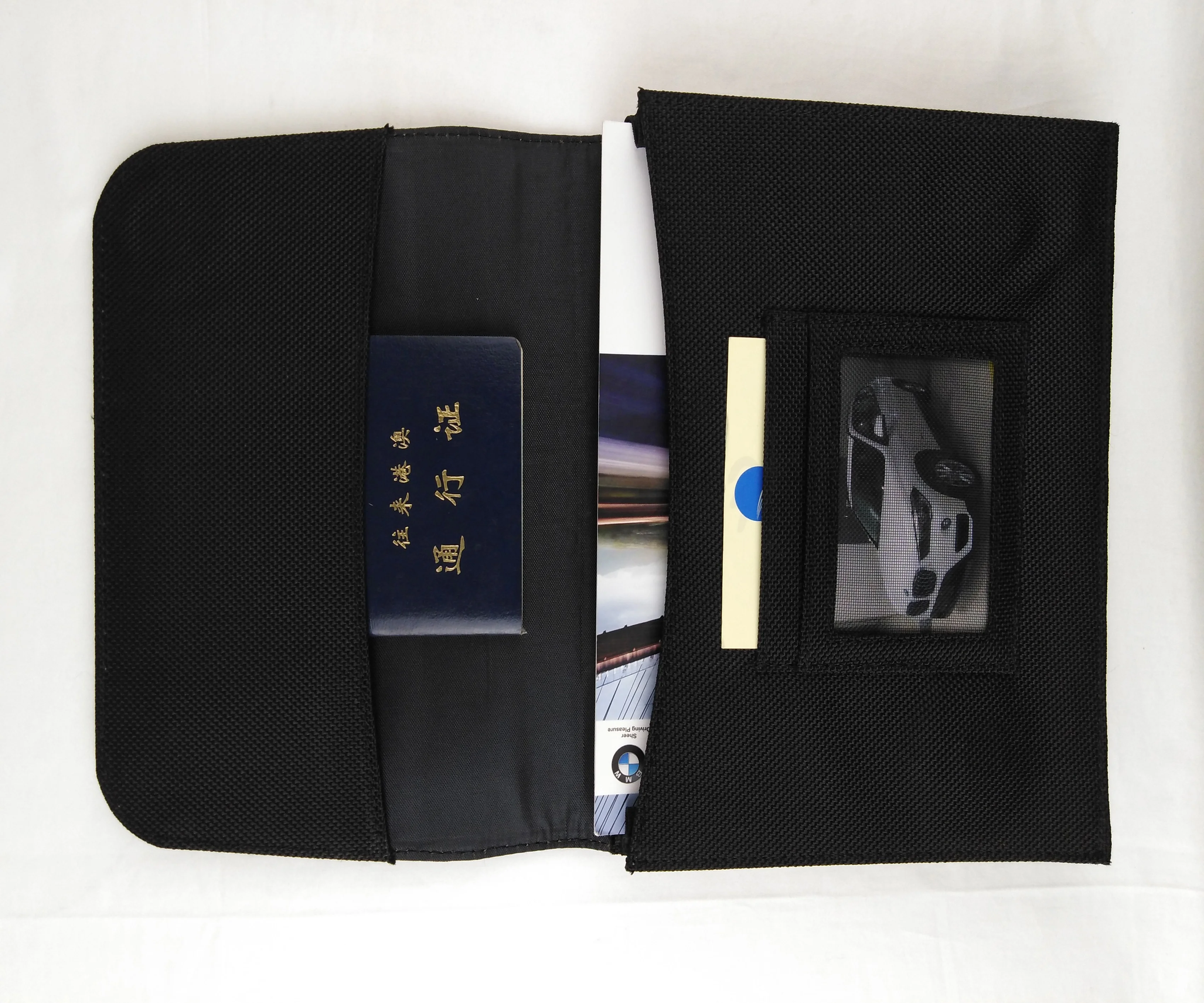 Custom logo  vehicle manual organizer protect and collect of car documents canvas Leather car document Holder