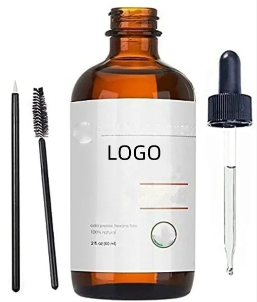 Private Label Organic Castor Oil For Eyelash Eyebrow Hair Growth Black Castor Oil