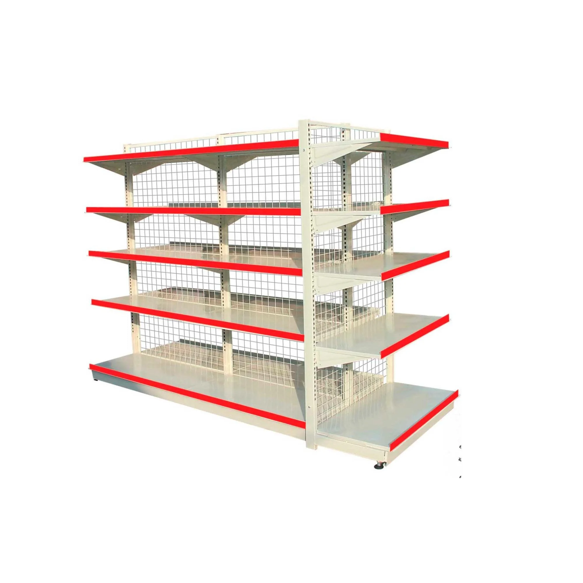 light duty metallic store fixture shop fitting gondola shelving