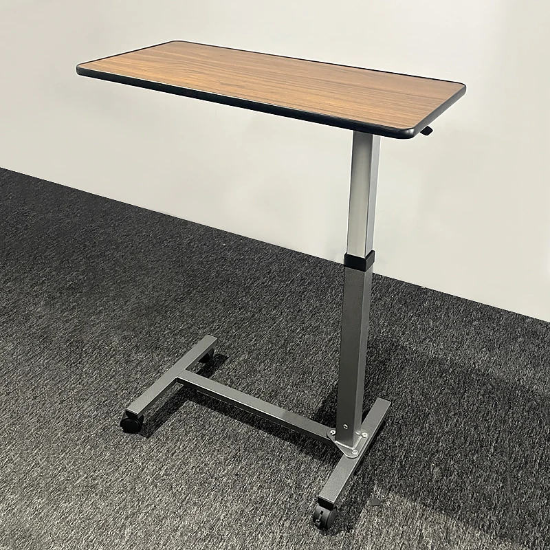 Over bed table with wheels Hospital furniture multifunctional home study air pressure lifting table