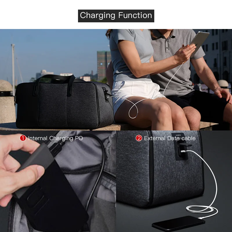 Korin design Противоугонная Многофункциональный дорожное зарядное устройство Спортивная дорожная сумка Мужская Водонепроницаемая Спорт на открытом воздухе складная с портом