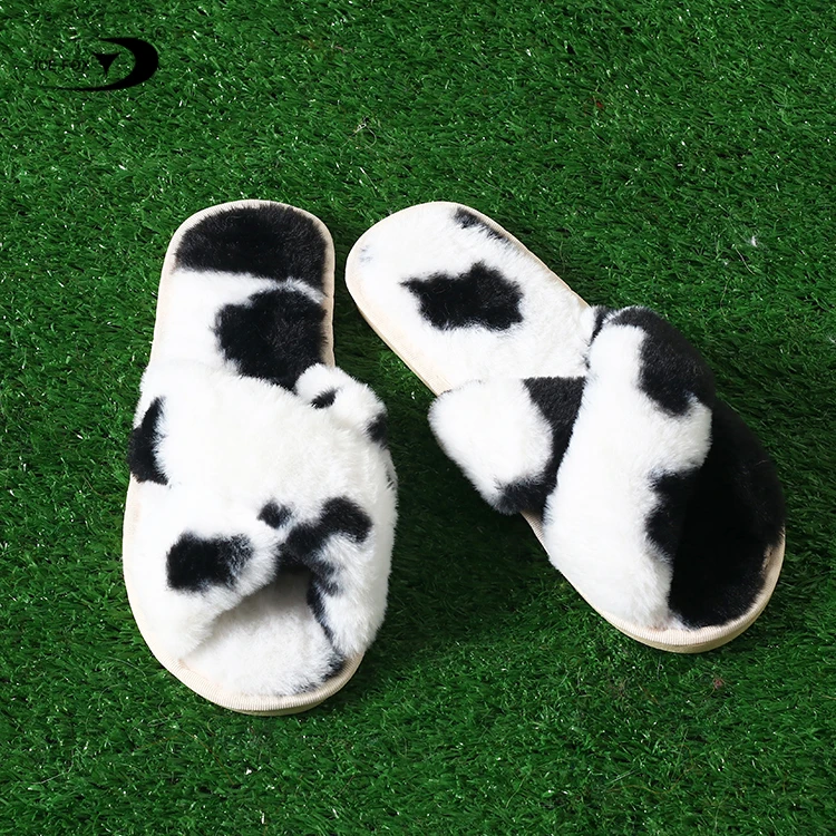 Trending Products Rabbit Fur Slide Faux Fur Slipper Multiple Colors Fur Slipper With Custom Logo