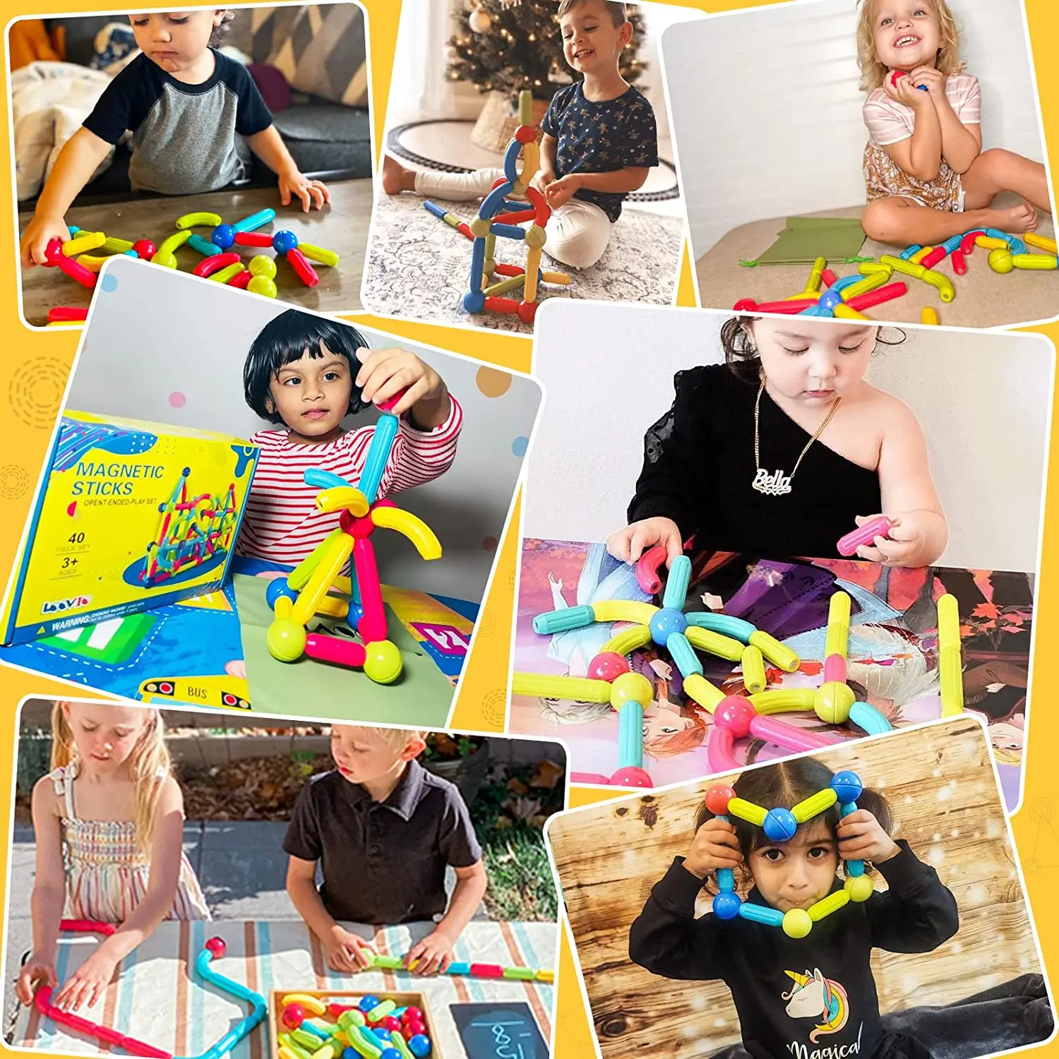 In Stock 36 pcs Kids Magnetic Toys Magnet Balls Magnetic Building Set Toy Magnetic Balls and Sticks