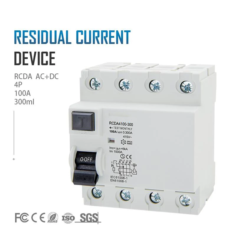 Professional Manufacturer supply RCDA463-300 Type A 4Pole 63Amps 300mA mcb rcd